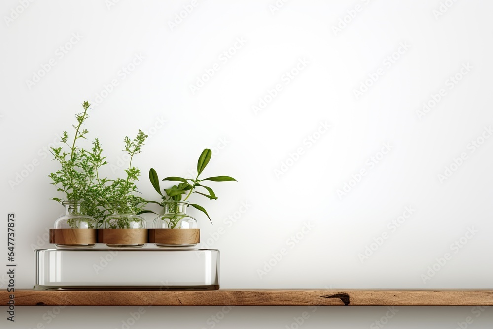 Herbal apothecary aesthetic. Jars with dry herbs and flowers on a beige background. With Generative AI technology Herbal apothecary aesthetic. Jars with dry herbs and flowers on a beige background. With Generative AI technology
