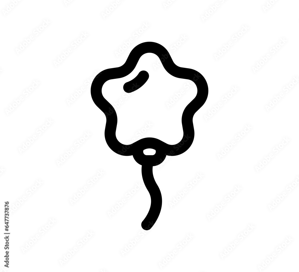 Balloon icon. Black line vector icon, simple star baloon illustration. Balloon icon. Black line vector icon, simple star baloon illustration.