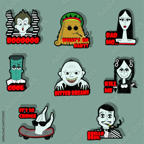 set of halloween monsters