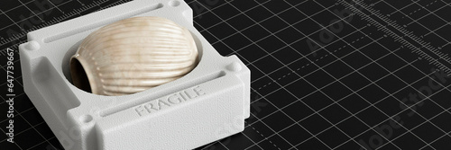 Cuadro en lienzo Conceptional contents insurance with an expensive vase in a polystyrene case 3d