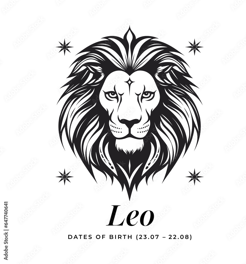 Leo horoscope sign. Astrology. Emblem, logo