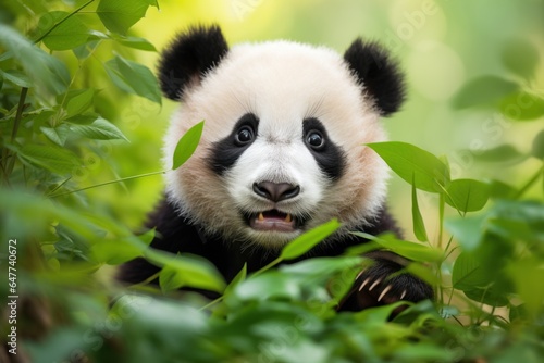 Close-up of Panda Bear in Tree