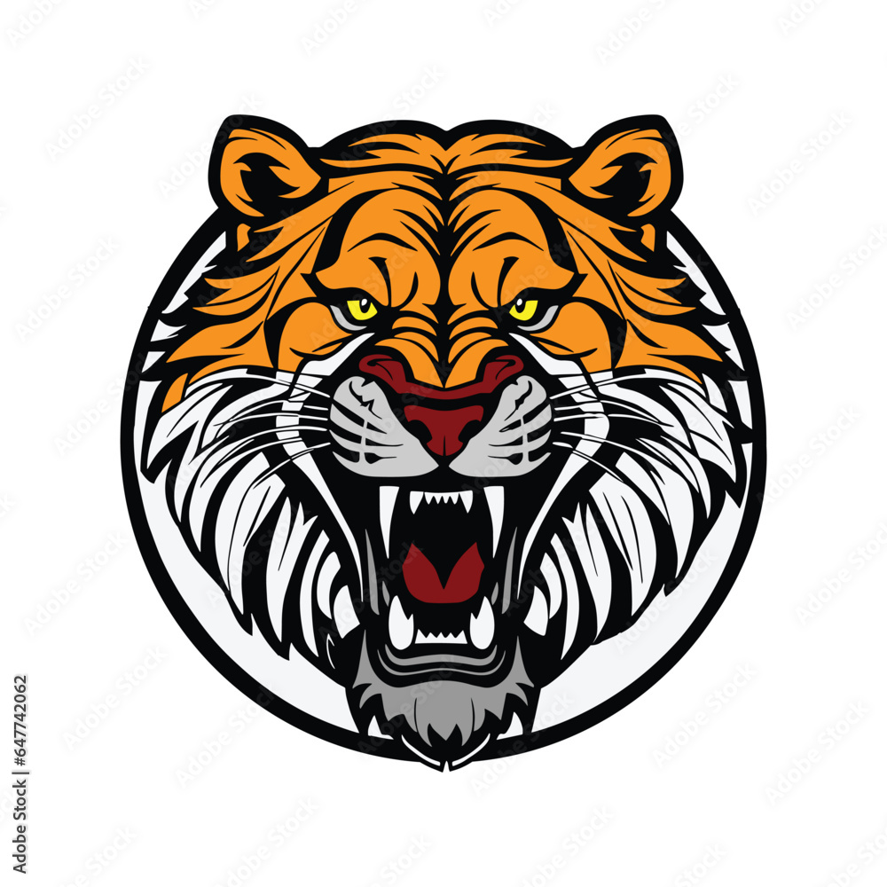 tiger head mascot logo design vector 