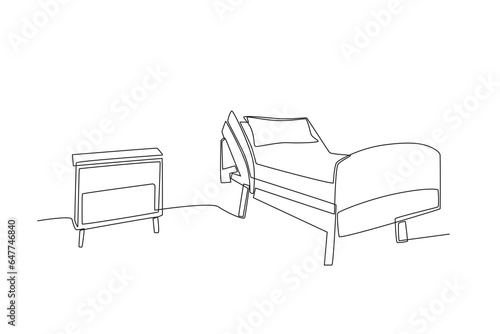 An intensive room. Intensive care unit one-line drawing
