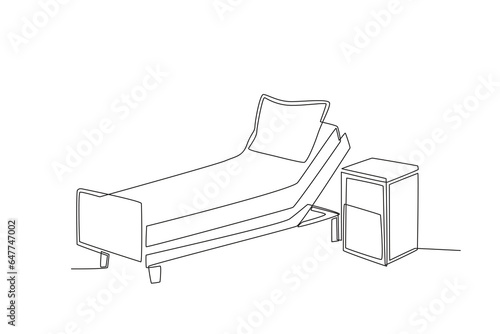 A hospital intensive room. Intensive care unit one-line drawing