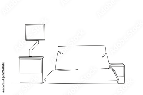 An intensive ward. Intensive care unit one-line drawing