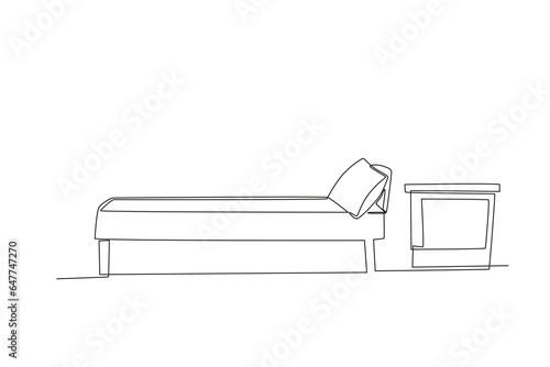 A medical intensive room. Intensive care unit one-line drawing