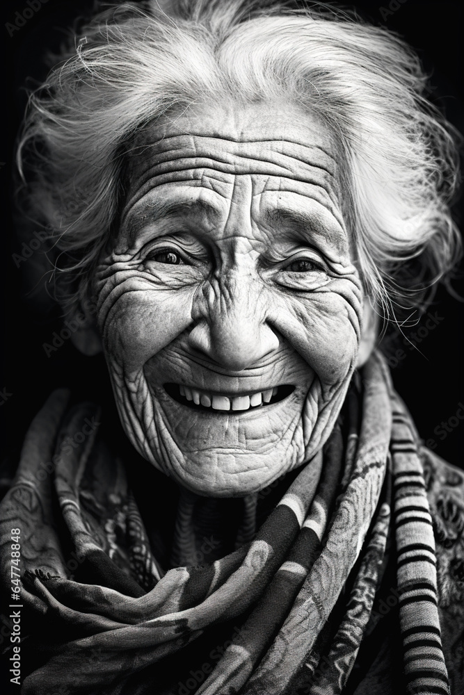 Smiling old person portrait