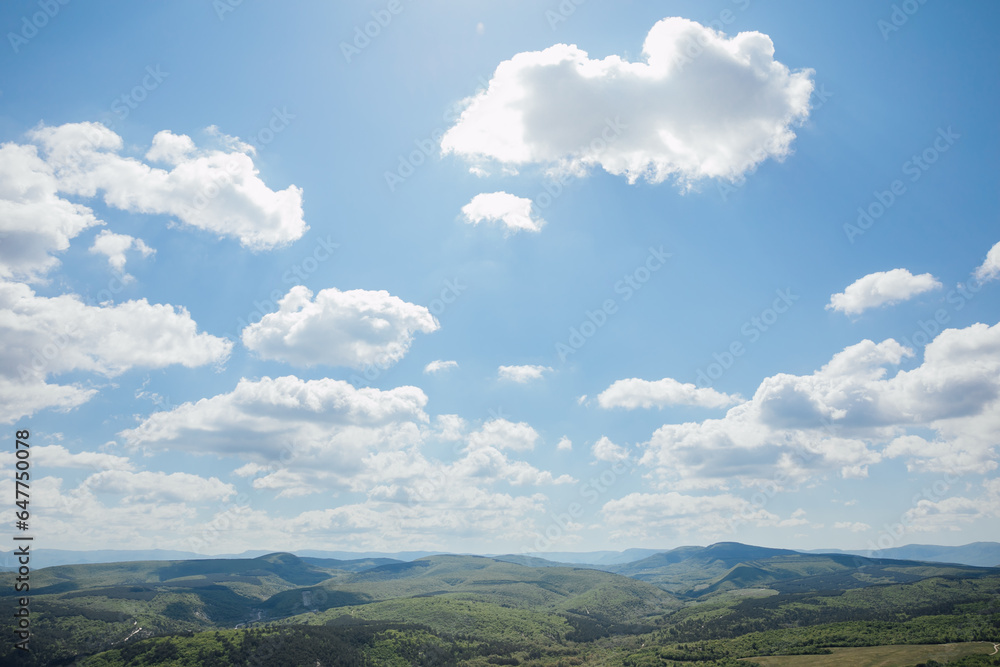 blue sky with white clouds nature travel hiking