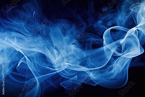 Simple abstract blue and black background with smoke effect