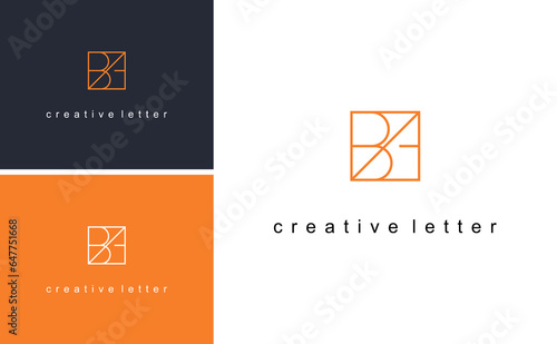 Simple BA Logo Design Vector Idea With Square Shape photo