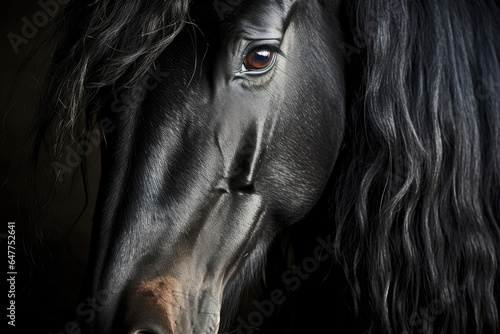 Black mustang close up © Veniamin Kraskov