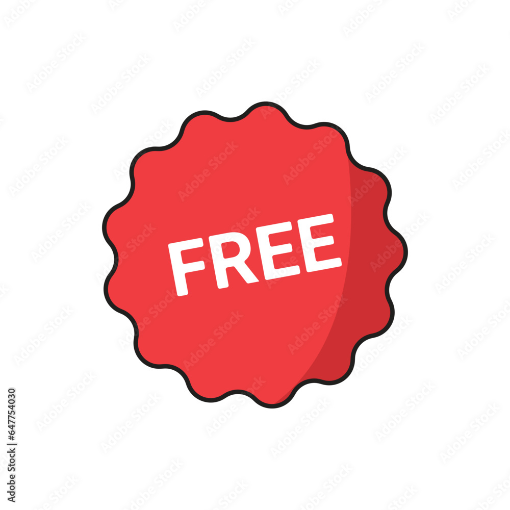 free badge icon, flat free badge icon vector. free badge icon, flat free badge icon vector.