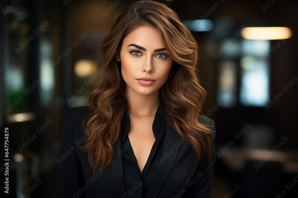 Generative AI picture portrait of amazing gorgeous office worker young woman Generative AI picture portrait of amazing gorgeous office worker young woman