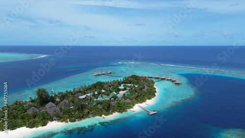 Maldives. The landscape of the prestigious island resort.