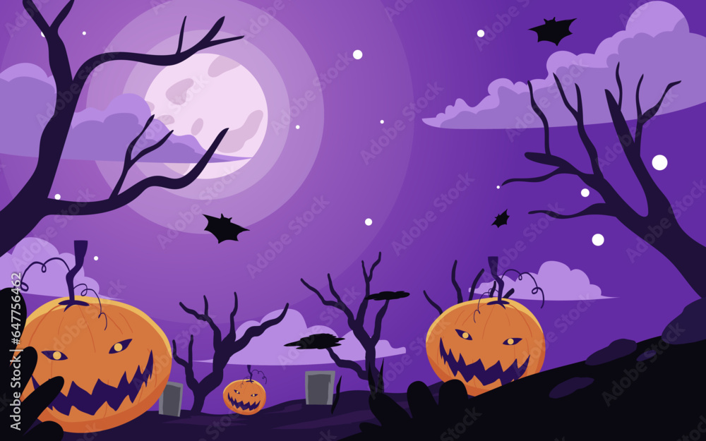 vector hand drawn flat halloween background