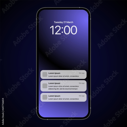 iPhone Notification Bubble Template, Notification Mockup for the Application