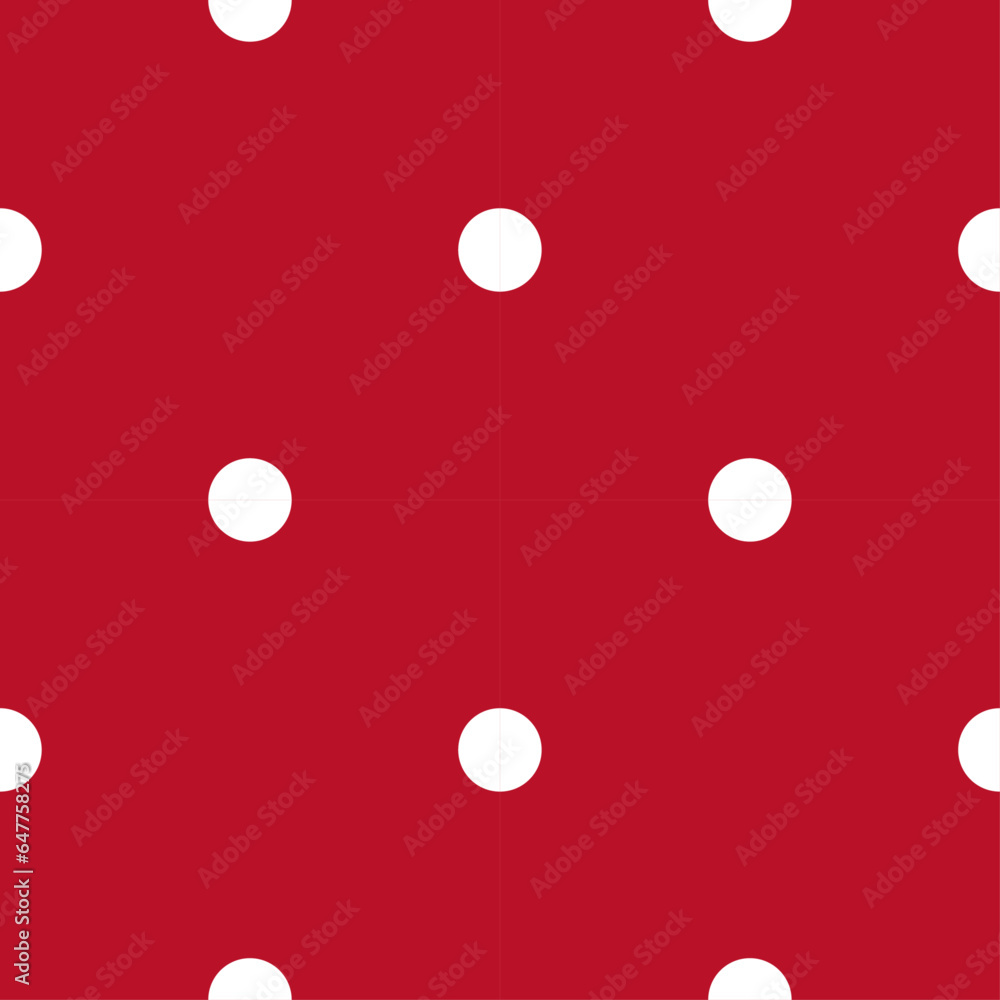  red background with circles seamless polka dot pattern vector