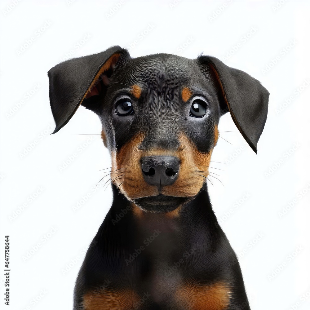 Doberman Puppy's Heartwarming Look, Generative AI