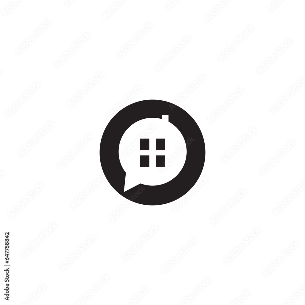 chat house logo design circle abstract vector illustration chat house logo design circle abstract vector illustration