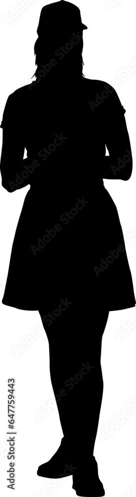 Silhouette of a walking girl on a white background Silhouette of a walking girl on a white background
