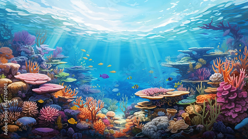 Illustration of the Great Barrier Reef, Australia