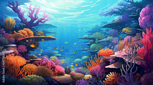 Illustration of the Great Barrier Reef  Australia