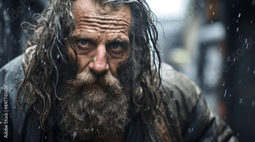 Portrait of a homeless man, homeless, dude, living on the streets, city, living on the city streets homeless