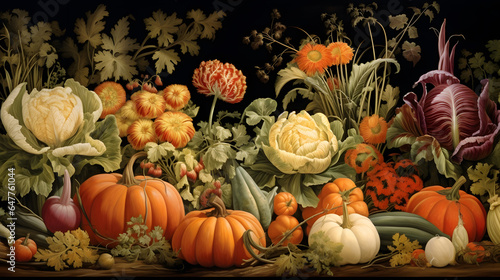 Explore the botanical artistry of garden vegetables in this extraordinary background design. Each vegetable is showcased with impeccable detail, creating a work of art that's both visually.