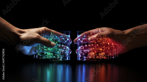 In the future we will exchange information through gloves, technologically advanced objects, microchips installed on us will project holograms and information