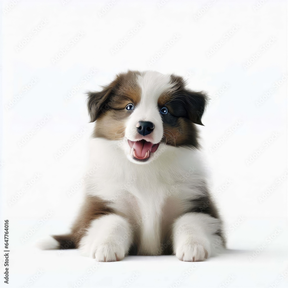 Cute Border Collie Pup in Focus, Generative AI