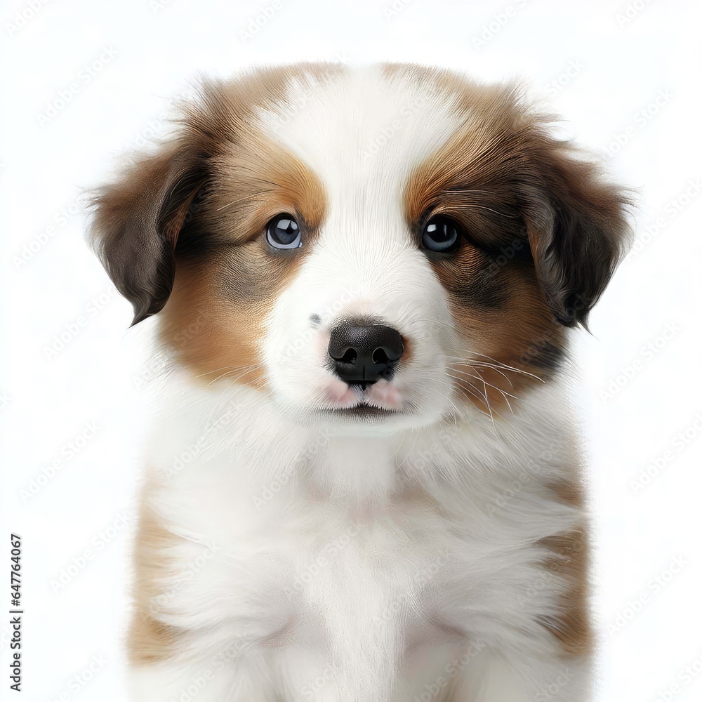 Baby Border Collie's Loving Gaze, Generative AI