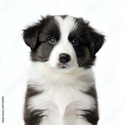 Adorable Border Collie Pup Portrait, Generative AI © faical