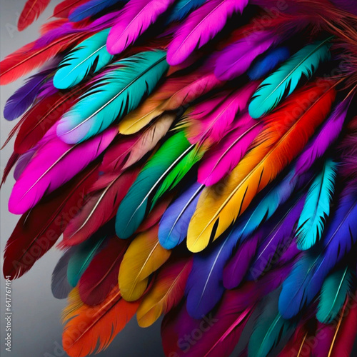 close up of feathers wallpaper colorful feathers © LEARTE