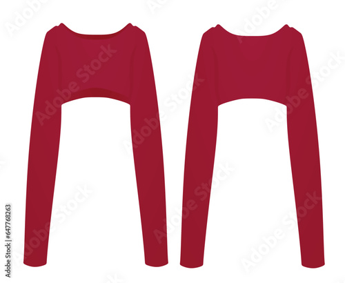 Red  woman sweater. vector illustration