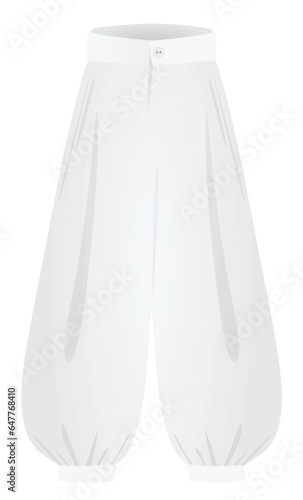 White jiu jitsu pants.  vector