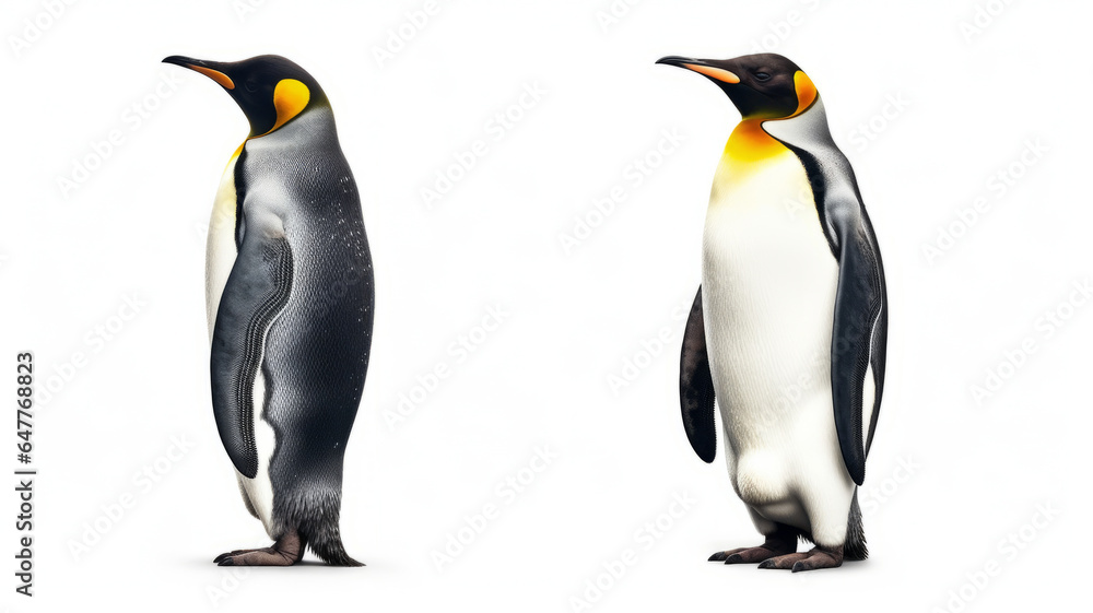 Fototapeta premium King penguins. isolated on white background generative ai