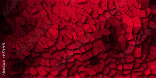 3d Abstract colorful background with triangles. background of crystallized. dark Red with black outline Geometric Modern creative background. Red Geometric Retro tiles pattern. Red hexagon ceramic.>