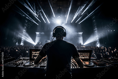 DJ Playing a Gig in front of a crowd, DJ, artist, dj gig, party, electronic music, music, dancing