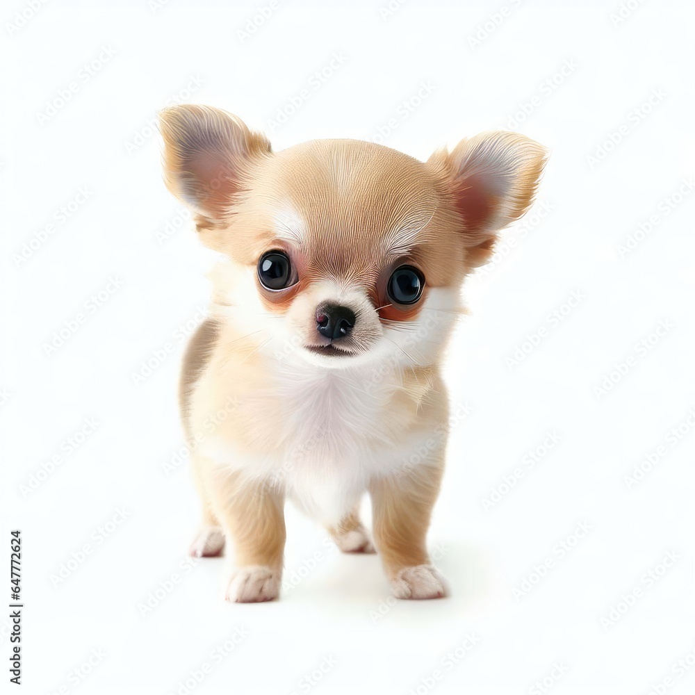 Baby Chihuahua's Fluffy Fur, Generative AI