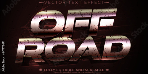 Editable text effect offroad, 3d dirty and adventure font style