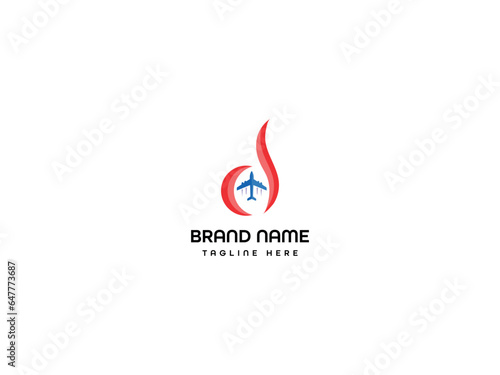 D letter airplane logo