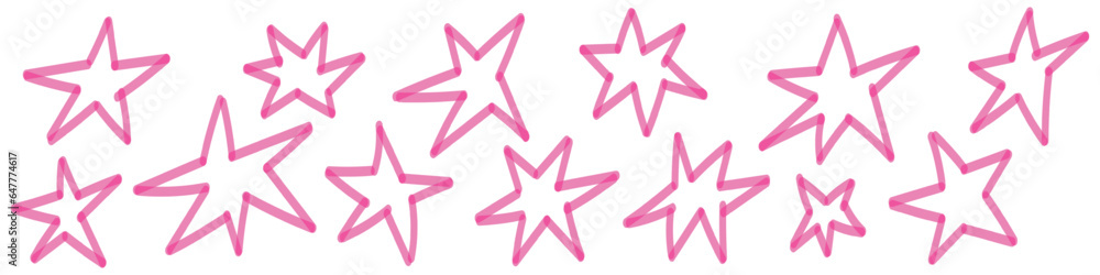 Star shape pink icon . Abstract marker bling and sparkle. Flat vector illustrations isolated in background. - obrazy, fototapety, plakaty 