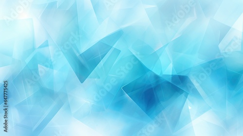 Blue geometric polygonal transparent background. AI generated image