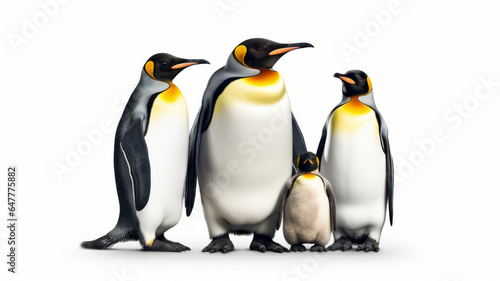 King penguins. isolated on white background generative ai
