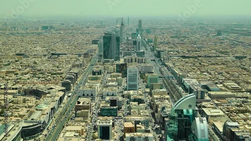 Aerial view of Riyadh downtown from the Kingdom Center Sky Bridge Saudi Arabia photo