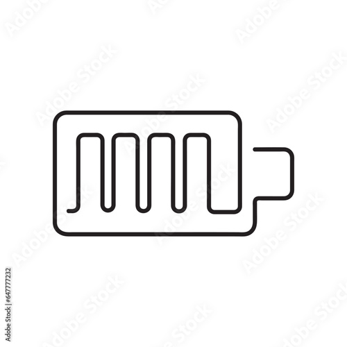 One-line art battery icon minimalist outstanding linear outline vector art. 
