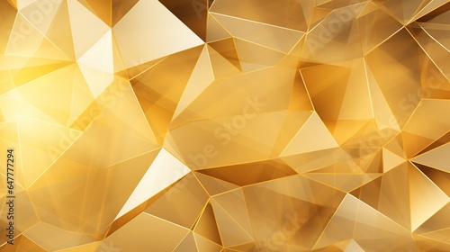 Gold geometric polygonal transparent background. AI generated image