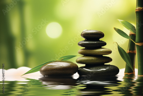 Zen stones on the water