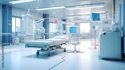 Clinical Hospital Setting  Showcasing Medical Devices 